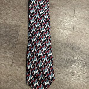 Pierre Balmain Red and Black Geometric Tie